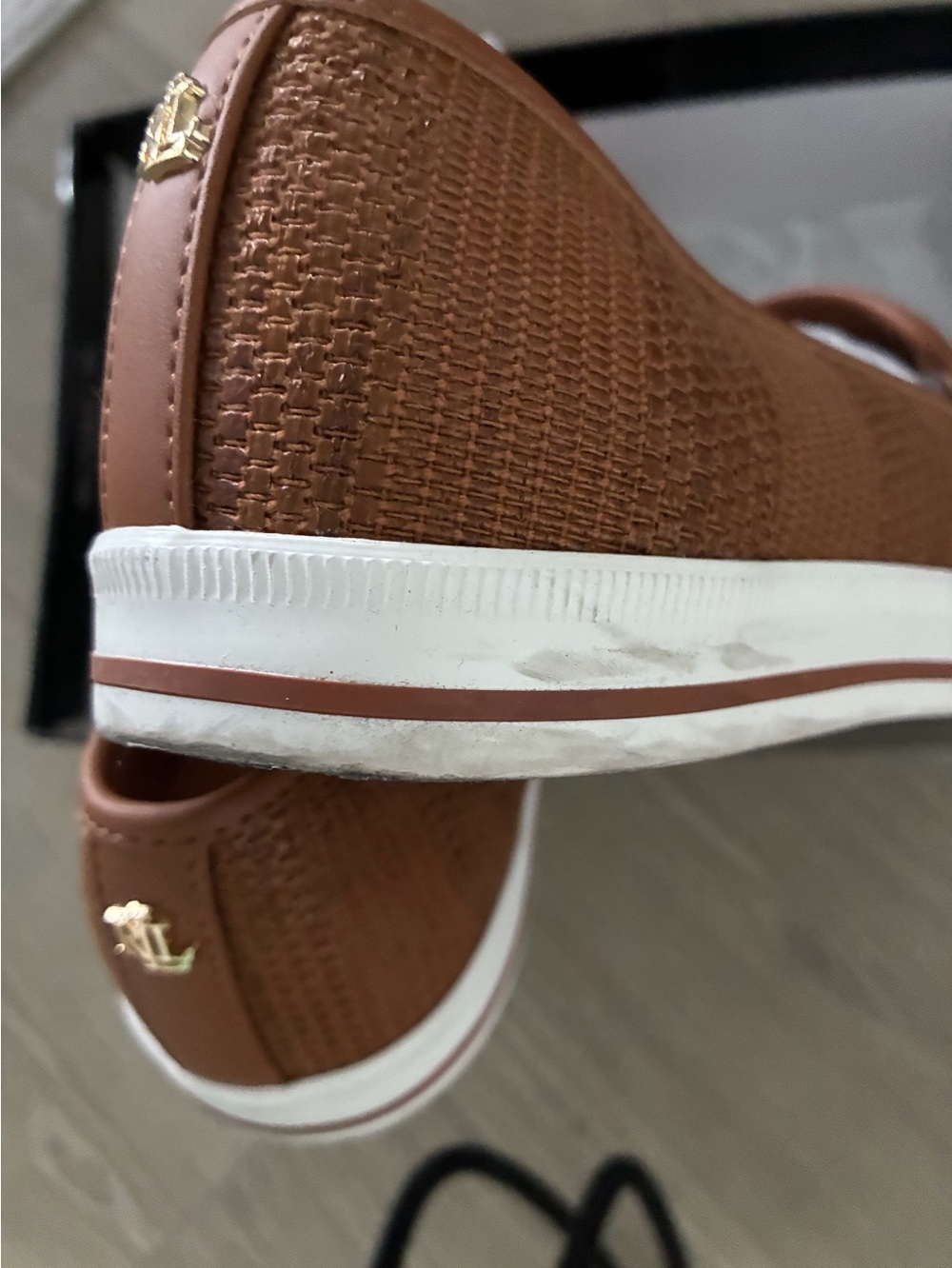Ladies Casual Brown Slip-On Sneakers